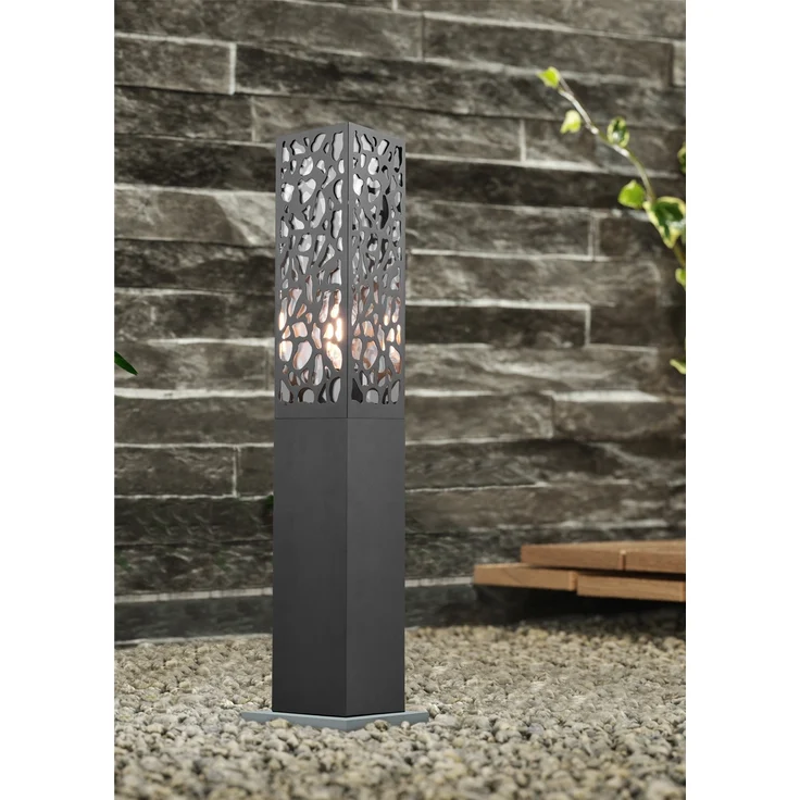 LED Sockelleuchte eckig Edelstahl in Anthrazit, Höhe 60cm, IP44 – Bild 5