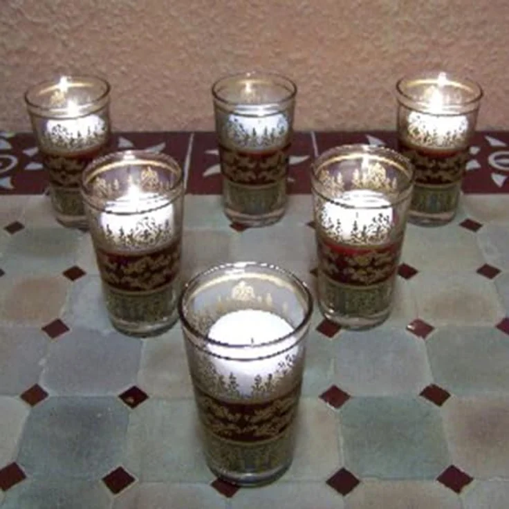 Marrakesch Orient & Mediterran Interior Teeglas 6er-Set marokkanische Teegläser Marrakesch aus verziertem Glas Rot 9cm, 6-tlg, Glas, Handarbeit – Bild 7