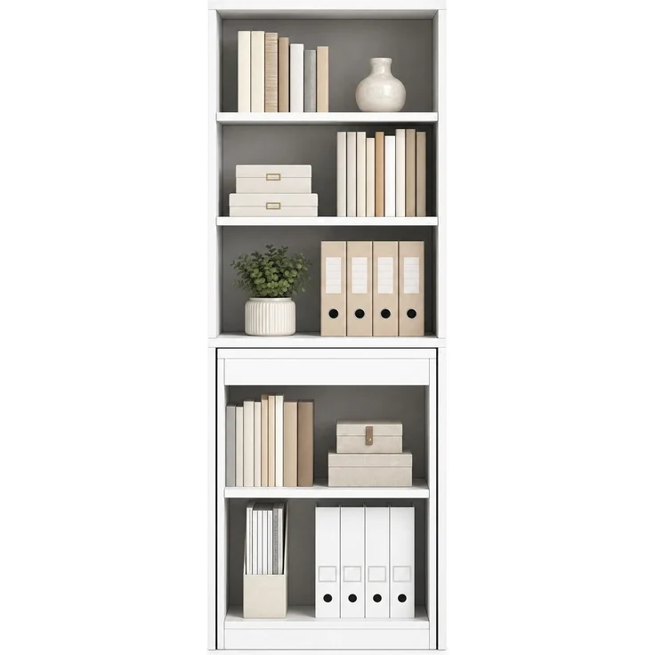 Schreibtisch 130x51x137 cm, klappbar mit Bücherregal und 4 offenen Fächern – Bild 7
