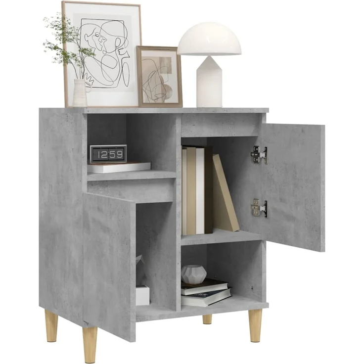 Sideboard, Kommode Betongrau 60 x 35 x 70 cm Holzwerkstoff – Bild 4