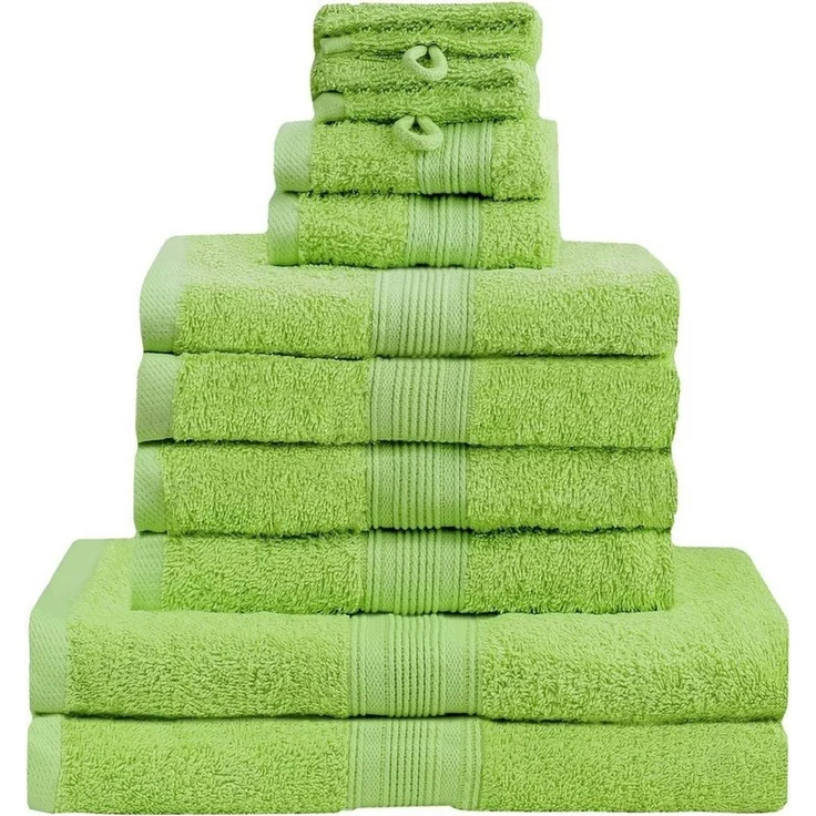 GREEN MARK Textilien Handtuch Set 10er-Set Premium Frottier Handtuch-Set, 100% Baumwolle (Set, 10-St), 4X Handtücher, 2X Duschtücher, 2X Gästetücher, 2X Waschhandschuhe – Bild 2
