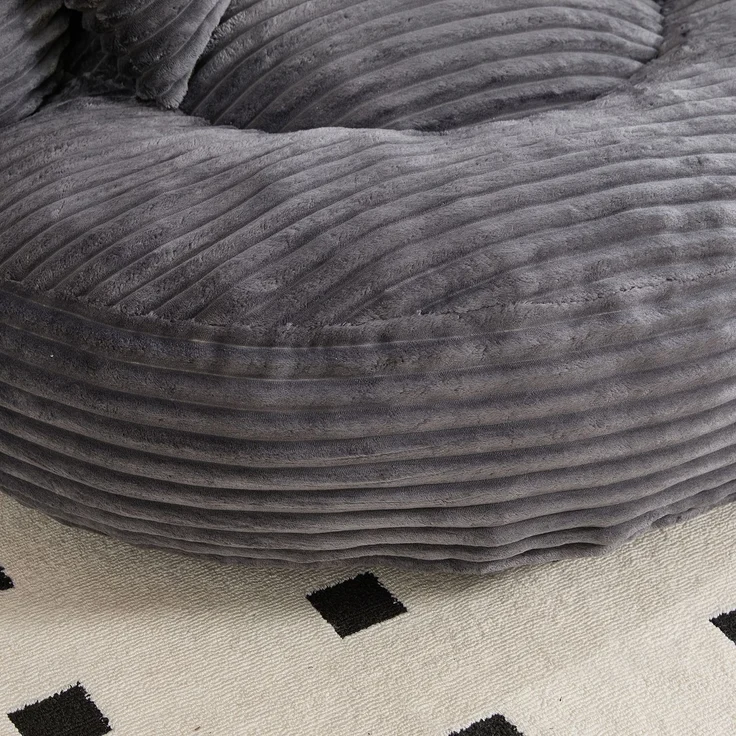 ZUBALIYA Sofa 108x52 cm, mit Cordbezug, mit breiten Armlehnen, mit Schaumstoffpolsterung, für Wohnzimmer und Apartments, Dunkelgrau – Bild 15