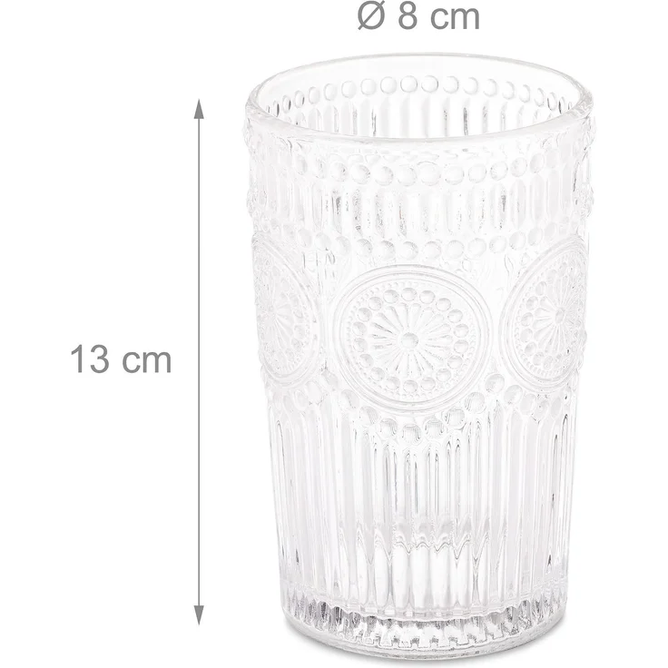 Relaxdays Vintage Trinkgläser 4er Set 400 ml – Bild 5