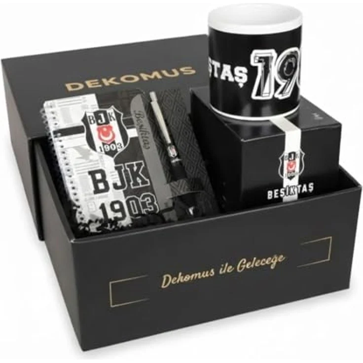 Jungengel Geschenkbox Besiktas Fan Carsi Lizenziert Kaffeetasse Kugelschreiber Notizbuch – Bild 1