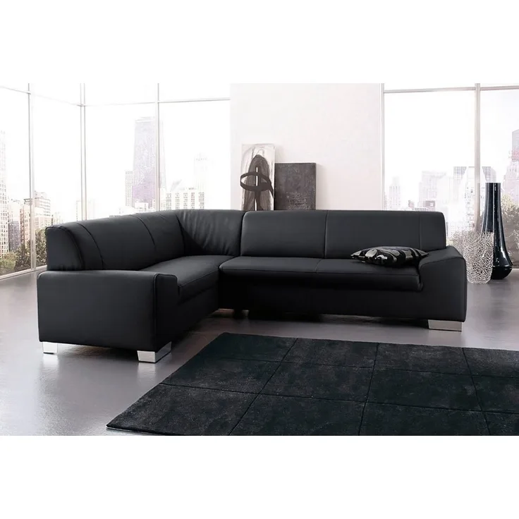 DOMO collection Ecksofa Alisson, zeitlose Optik, flache Armlehnen, L-Form, fester Sitzkomfort, wahlweise mit Bettfunktion