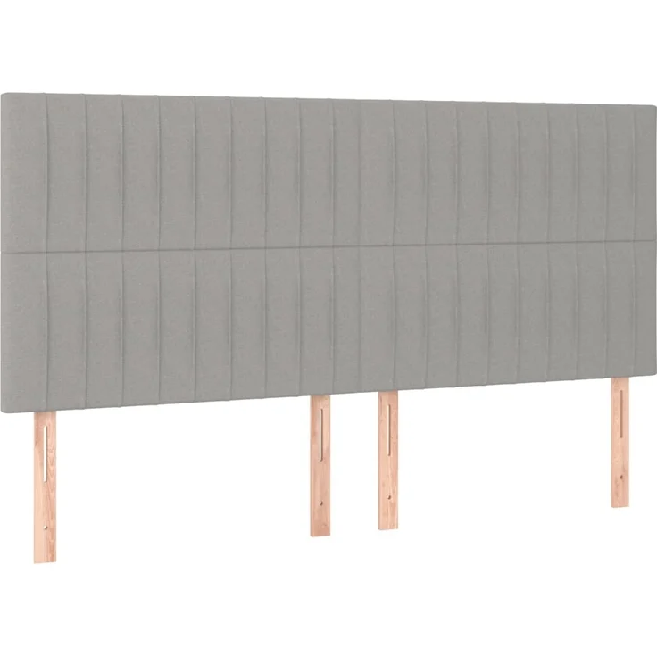 vidaXL Kopfteile 4 Stk. Hellgrau 100 x 5 x 78/88 cm Stoff 3116592 – Bild 2