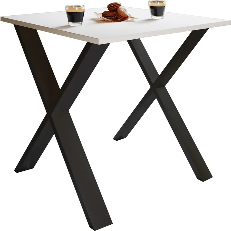 VCM Esstisch Xona 916775 Schwarz / Weiß H. 76 x B. 80 x T. 50 cm