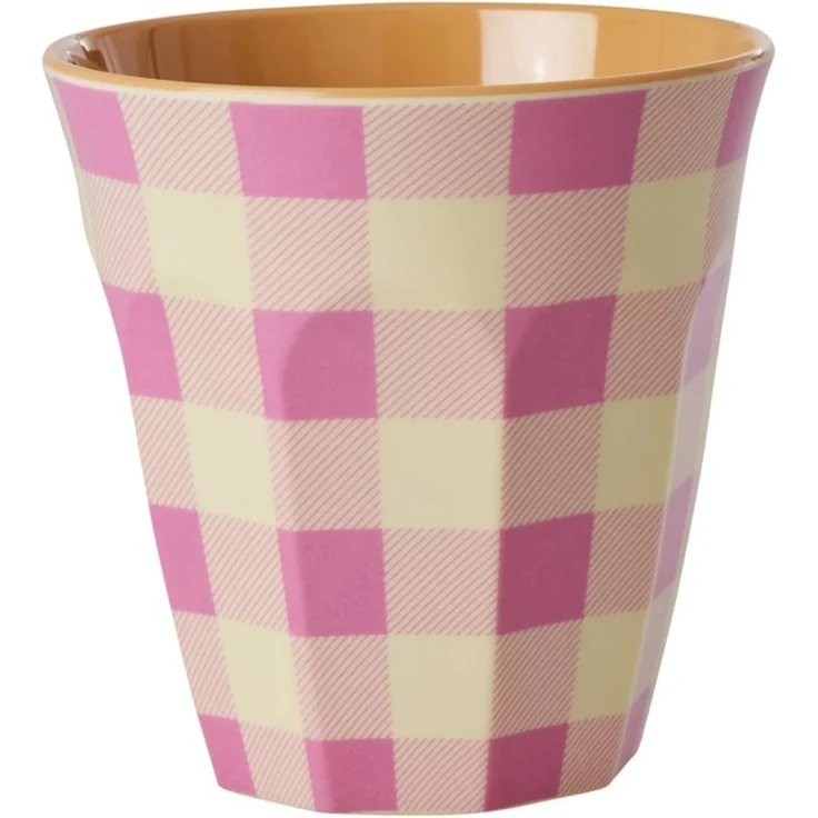 rice Becher Rice Melamin Becher Medium Pink mit Streifen Muster, 1-tlg, Melamin – Bild 1