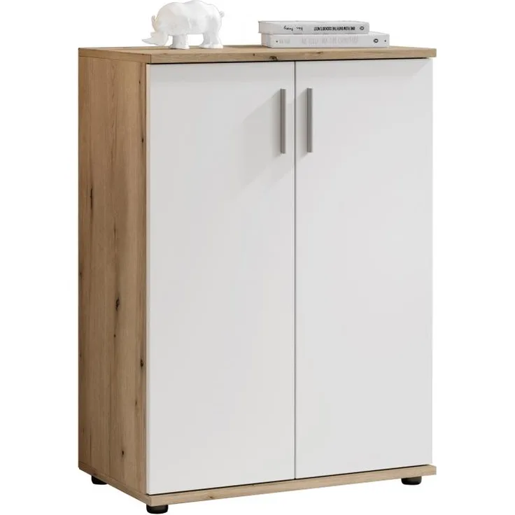 Kommode BC1040 Beistellkommode Evoke Eiche Nb. / Weiß ca, 60/84/35 cm
