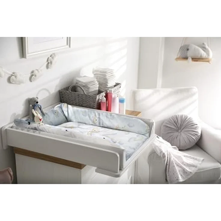Balbina® Wickelunterlage aus Baumwolle weiche Wickeltischauflage für Wickelkommoden waschbar 75x85 I Schlafende Bären – Bild 6