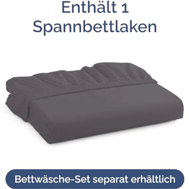 Spannbettlaken 200x200 cm - Für Matratzen bis 30 cm Höhe (12") - Weiche, gebürstete Mikrofaser - Knitterfrei, Schrumpf- und Farbbeständig - Oeko-TEX Zertifiziert - Dunkelgrau - Premium Bettlaken – Bild 5
