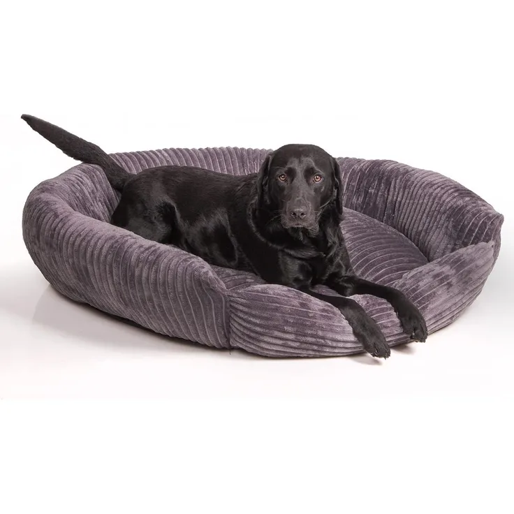 Wallace & Jones Tierbett Hundebett Cordo - dunkelgrau versch. Größen S / M / L, Breitcord- Obermaterial, weicher und komfortabler Schlafplatz