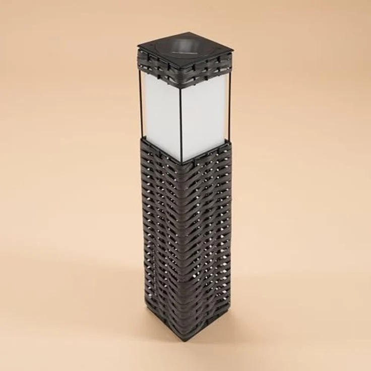 Esotec Solarleuchte Rattan, 3500K warmweiß, Höhe 50 cm, Gartenleuchte – Bild 7