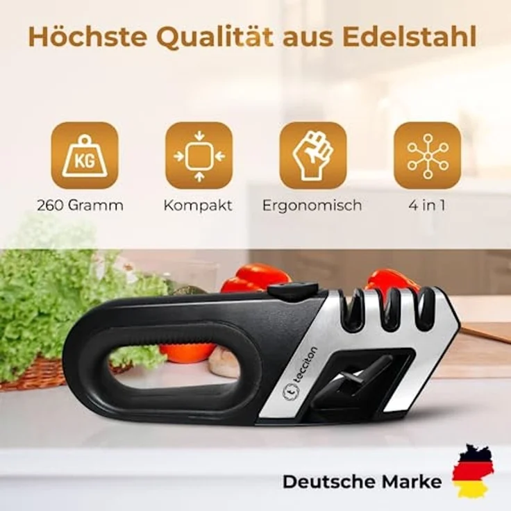 COFI 1453 Messerschärfer 4-in-1 mit ergonomischem Griff, ergonomischer Griff, 4in1 Messerschärfer, einstellbarer Schleifwinkel – Bild 2