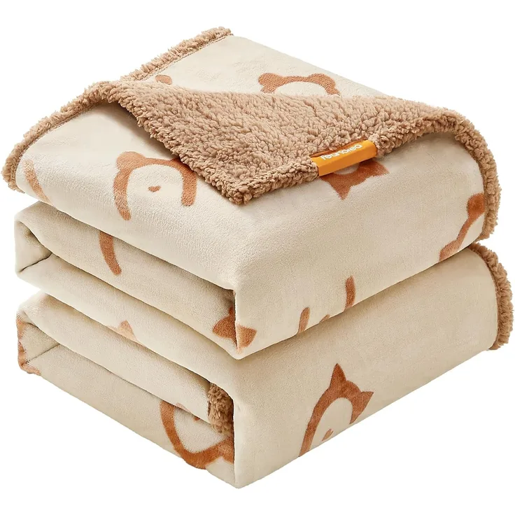 Feandrea Haustierdecke, wasserdicht, Sherpa Fleece, Beige, XXXL (229x203 cm)