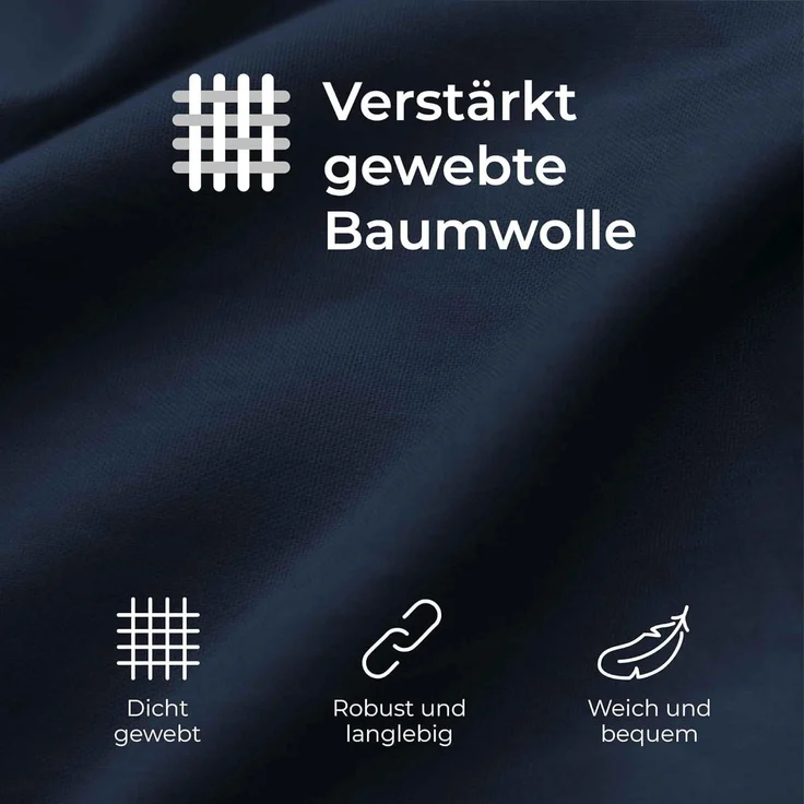 Kissenbezug 30x50 Renforcé Baumwolle (2er-Set) - Dunkelblau - Dicht gewebt mit 57 Fäden/cm² - Kissenbezug 50x30 - Oeko Tex Zertifiziert - Dreamzie – Bild 4