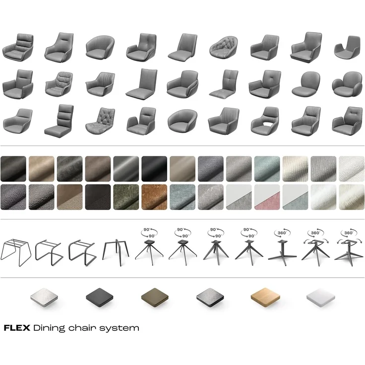 Barstuhl Clea-Flex Materialmix Schlamm Drehfuß höhenverstellbar Edelstahl drehbar – Bild 8