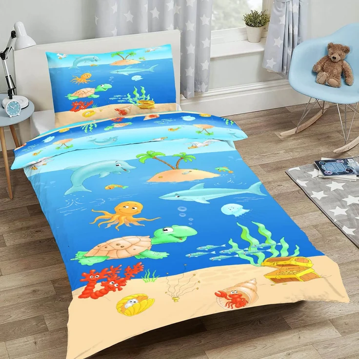Lustige Meerestiere Bettwäsche Digitaldruck ESPiCO Sleep and Dream 135 x 200 + 80 x 80 cm – Bild 5
