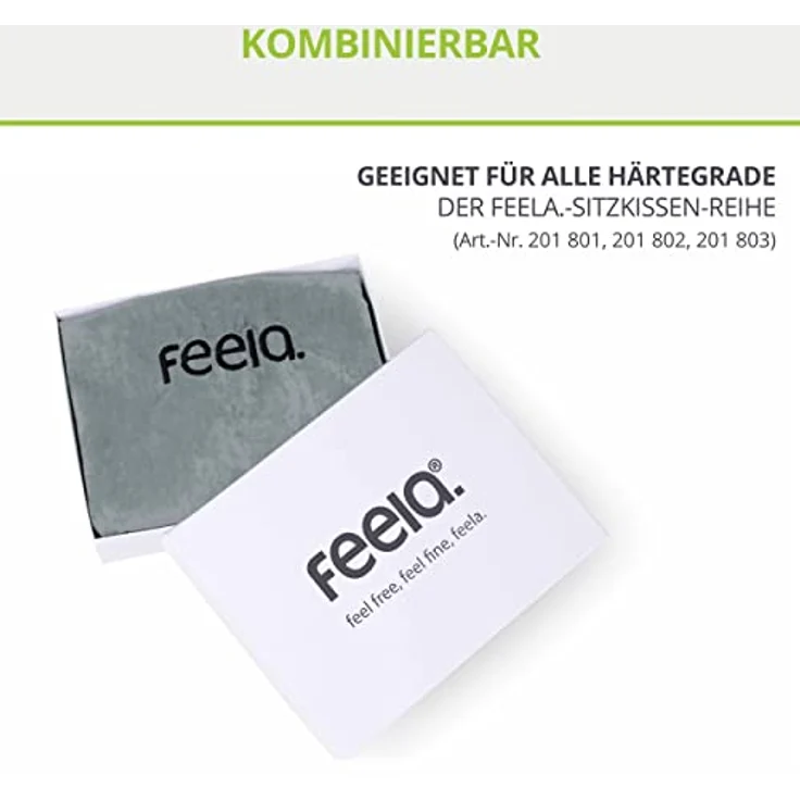 feela.® Sitzkissen-Bezug für Orthopädisches Sitzkissen, Ersatz-Bezug in Silber aus Velboa – Bild 4