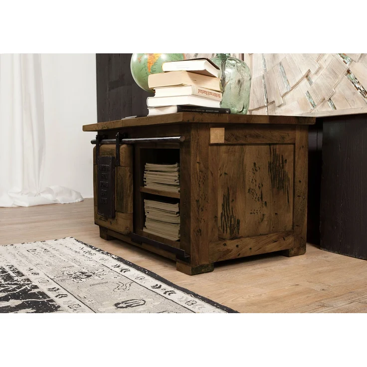 Truhe Mango 76x51x46 braun lackiert RAILWAY #434 – Bild 4