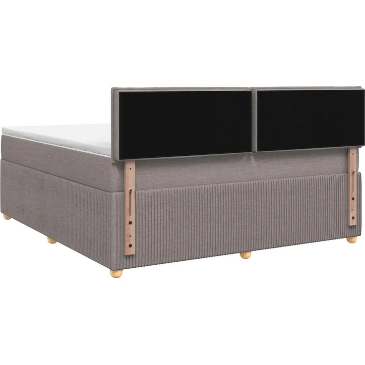 vidaXL Boxspringbett mit Matratze Taupe 160 x 200 cm Stoff 3451514 – Bild 8