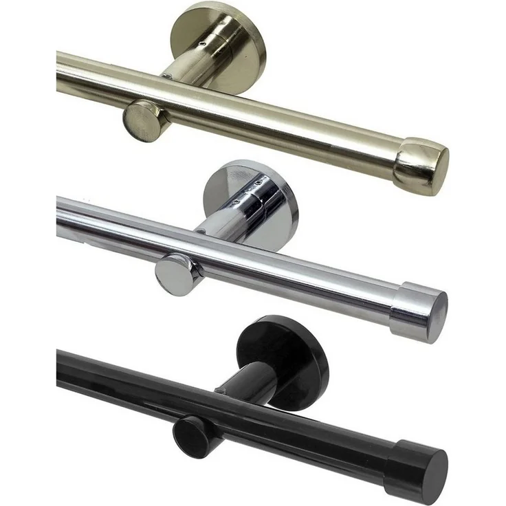 Gardineum Gardinenstange, Ø 20 mm, 1-läufig,  ab 2 m mittig geteilt, Metall, Breite:, 120,0 cm, Edelstahl-optik – Bild 1