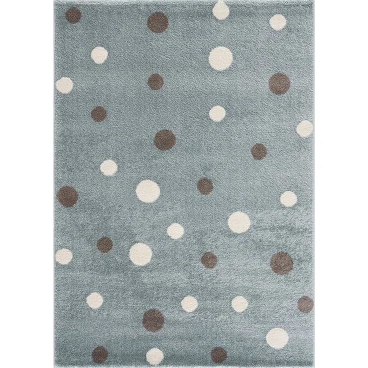 Jimri Kinderteppich DOTS l Pünktchen Gepunktet l Öko-Tex Siegel | Farbe: Beige Blau Rosa | Kinderzimmer/Jugendzimmer (Mint, 80x150 cm) – Bild 4