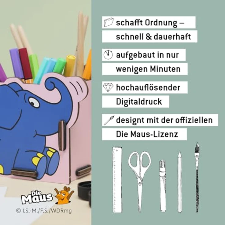 Werkhaus Stiftebox Stifte Köcher Halter Elefant von der Maus PP9827 – Bild 5