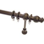 GARDINIA Gardinenstange Set Holz, Ø 28 mm, 1-läufig, Fixmaß, mit Bohren, verschraubt, Holzwerkstoff, 1-Lauf