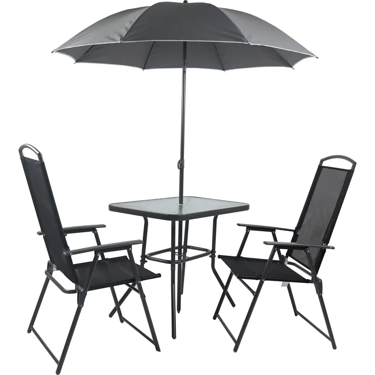 VCM Gartenmöbel-Set Sontan 918143 Anthrazit H. 105 x B. 80 x T. 80 cm