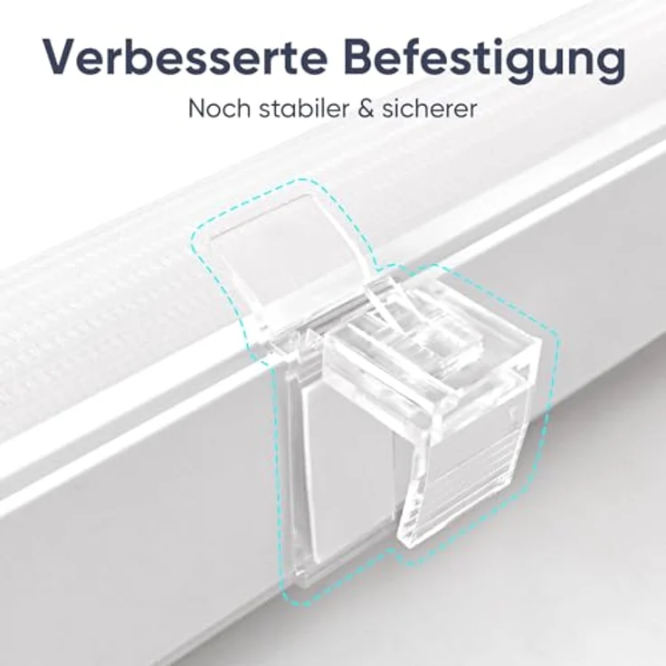 Sekey Doppelrollo Klemmfix ohne Bohren für Fenster, Doppelrollo 85 cm breit, Duo Rollo Jalousie Sonnenschutz, 85x130 cm, Weiß – Bild 8
