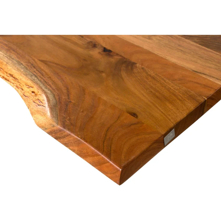 Baumtisch Akazie 240x100x74 natur lackiert / Epoxid schwarz, Kreuzgestell silber matt EPOXY – Bild 7