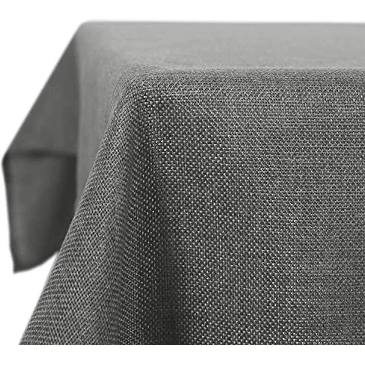 Deconovo Tischdecke Abwaschbar Leinenoptik Lotuseffekt Tischwäsche Wasserabweisend Tischtuch 240x150 cm Grau
