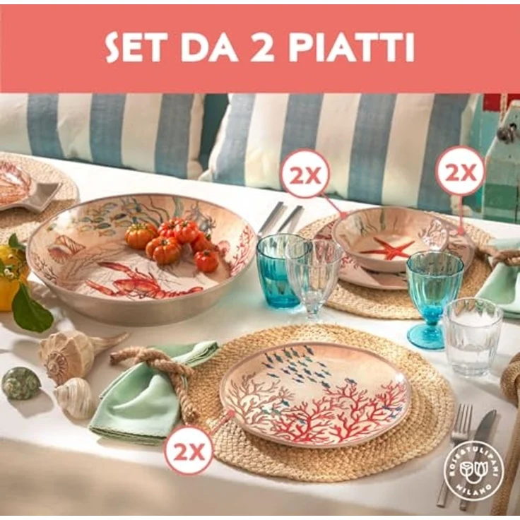 Rose&Tulipani Rose&Tulipani Sea Life 2er Set Teller 19,5 cm R13320002M – Bild 5