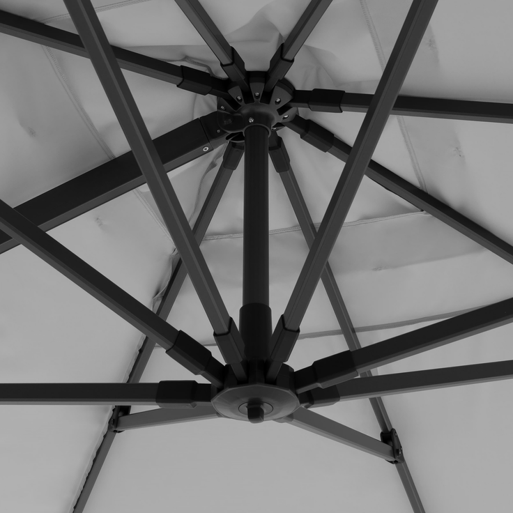 Doppler Sonnenschirm / Ampelschirm "LIFE 300 x 400 Side", hellgrau, 300 x 400 cm – Bild 9