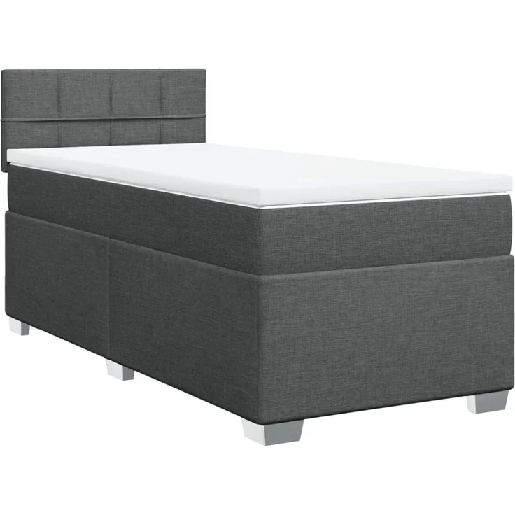 vidaXL Boxspringbett mit Matratze Dunkelgrau 80x200 cm Stoff 3285716 – Bild 2