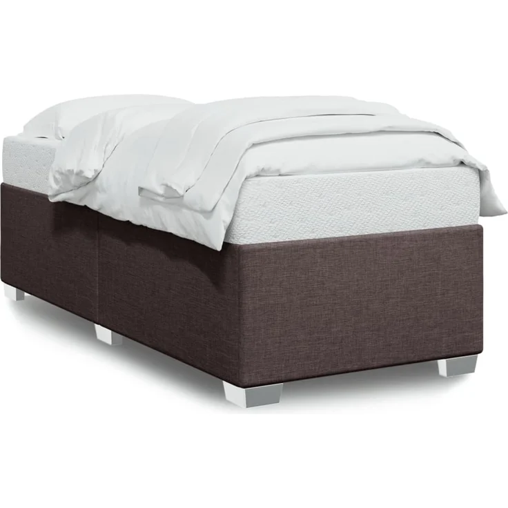 vidaXL Bettgestell ohne Matratze Dunkelbraun 90x190 cm Stoff 3284439 – Bild 1