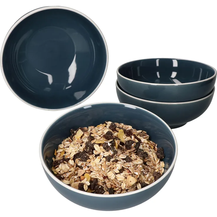 4er Set Linus blau Bowl-Schalen 700ml Müsli Salat Dessertschüssel skandinavisch