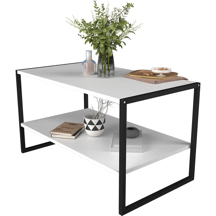 VCM Beistelltisch & Couchtisch Insasi 919065 Weiß H. 50 x B. 90 x T. 50 cm