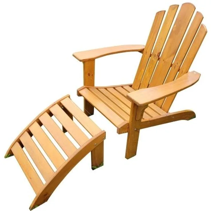 Deckchair Newport mit Fußablage, honigbraun