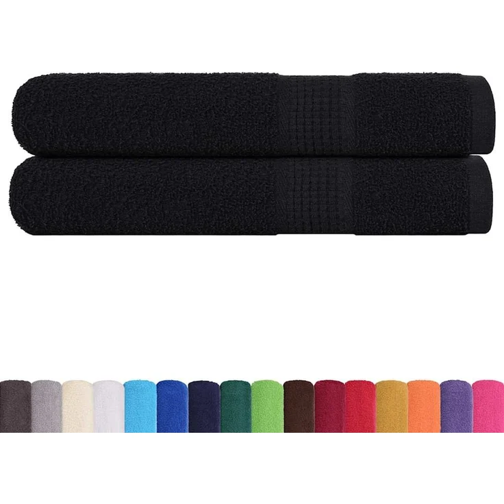 vidaXL Handtücher FROGN 2 Stk. Schwarz 100x200 cm 360 g/m² 136962 – Bild 2