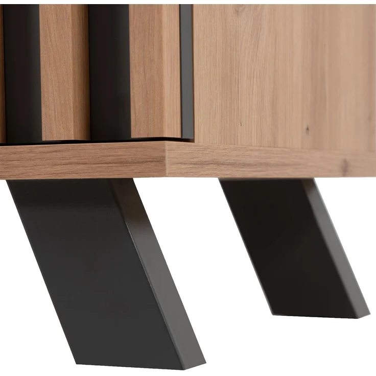 Industrial Style Kommode Sideboard 80 cm Holz Eiche Anrichte Schrank Beistellschrank Wohnzimmerschrank – Bild 6
