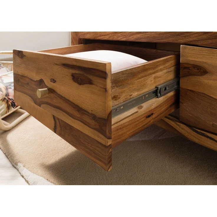 Couchtisch Sheesham 115x60x45 braun lackiert ANCONA #102 – Bild 6