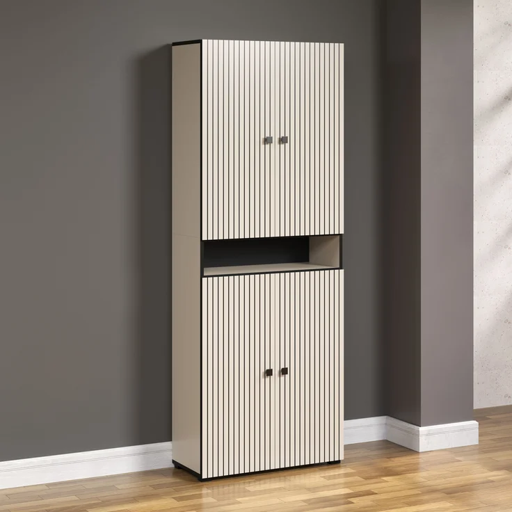 Badezimmer Hochschrank Bliss in Evoke Eiche und grau 70 x 186 cm – Bild 4