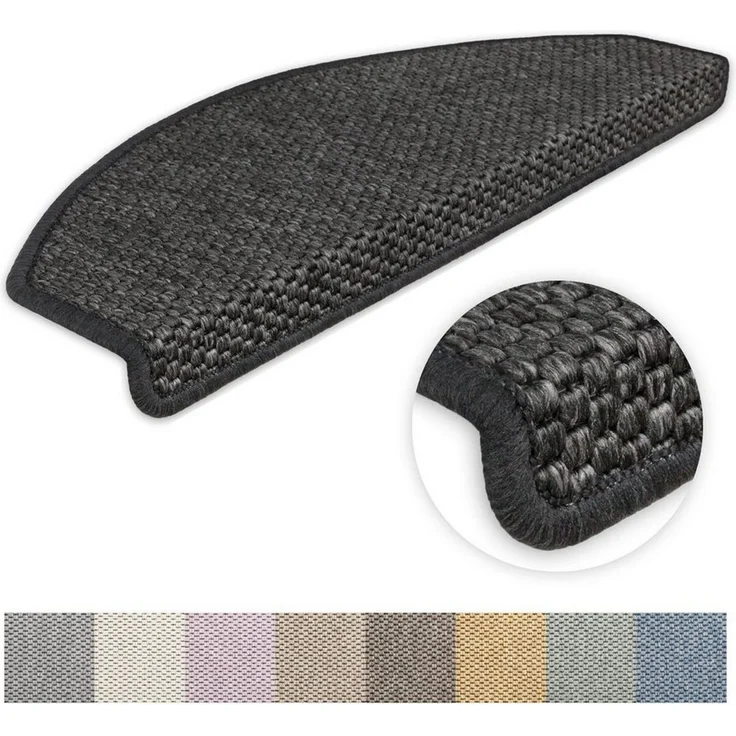 Metzker® Stufenmatte Stufenmatten Göteborg halbrund Anthrazit 15 Stück, halbrund, Höhe: 8 mm, 15 Stück - Anthrazit – Bild 1