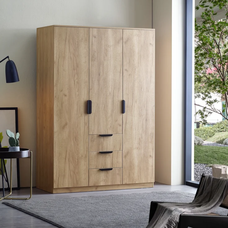 Kleiderschrank Eiselfing 176x120x52 cm 3 Schubladen [en. casa] – Bild 3
