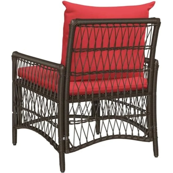 vidaXL Gartenstuhl mit Kissen Braun 73 x 61 x 77 cm Poly-Rattan 42006223 – Bild 6