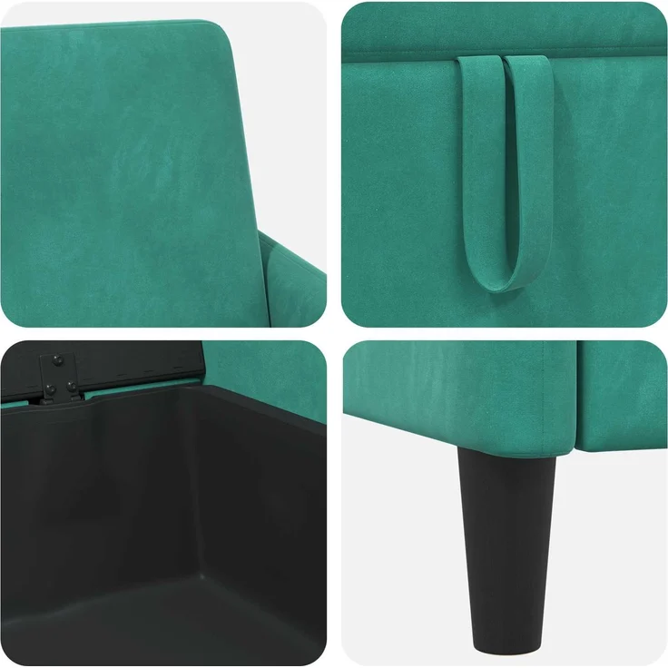 vidaXL Sofa Set mit Stauraum 2 stk. Türkis Polyester 3429256 – Bild 6