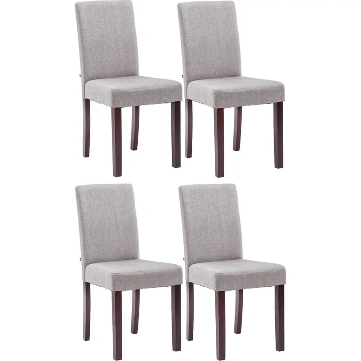 4er Set Esszimmerstuhl DALAN - Stoff Hellgrau 41x47x91 cm Cappucino | Essstühle Esszimmerstühle Küchenstühle Wohnzimmerstühle