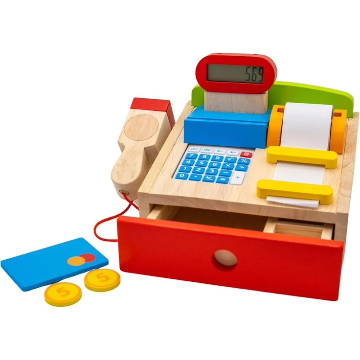 Goki – Registrierkasse mit Scanner – Taschenrechner – echtes Display, 8651575, 22 x 18 x 14 cm – Bild 5